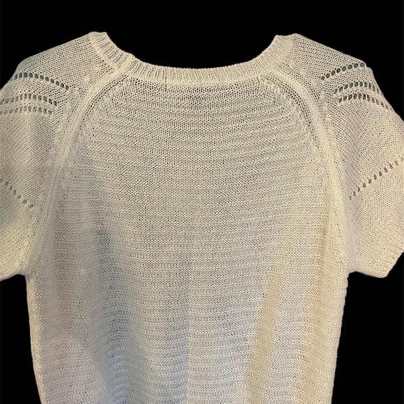 Vintage Womens Fever Brand Knitted Short Sleeve Round Neck Blouse Top Large - Picture 5 of 5